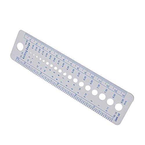 Lorsoul Jauge Aiguille à Tricoter en Plastique Rulers Pouces Couture Accessoires Maison Bricolage Tissage Outil - 16 * 4cm Cover