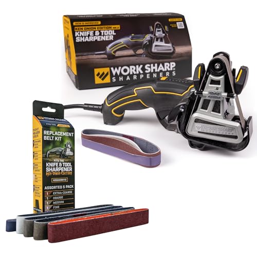 Image of Work Sharp Ken Onion Knife and Tool Sharpener with replacement belts, 7 Speed Motor Control with LED Display
