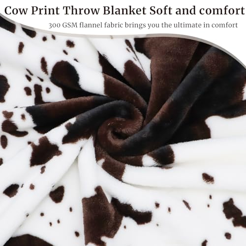 Cute Cow Print Blanket for Kids Cozy Soft Lightweight Cow Throw Blanket Warm Fleece Fuzzy Plush All Season Sofa Bed Travel Couch Cow Blankets Gifts for Baby Toddler Pet 40"x50"