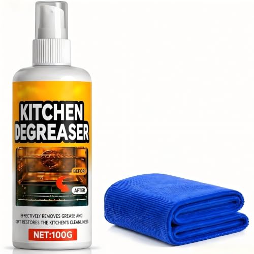 Berthg GreaseKiller BBQ Grill Cleaner Spray Grill Cleaner Effectively Removes Grease for BBQ Grate Grill Lid Stovetop Oven Range Hood