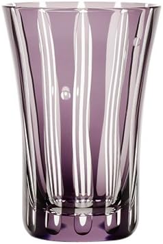 Japanese Edo-Kiriko (Cut Glass) Stripe Tumbler Purple