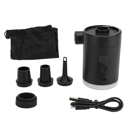 Mini inflador eléctrico Recargable portátil con Pantalla LED para colchón (Negro)