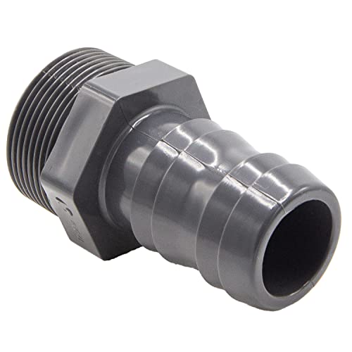 Baumaxxe I Boquilla de manguera de PVC 1/3, 43-40 mm, boquilla I 1 1/2 pulgadas, rosca exterior, 10 bar, conexión de manguera I bm 027
