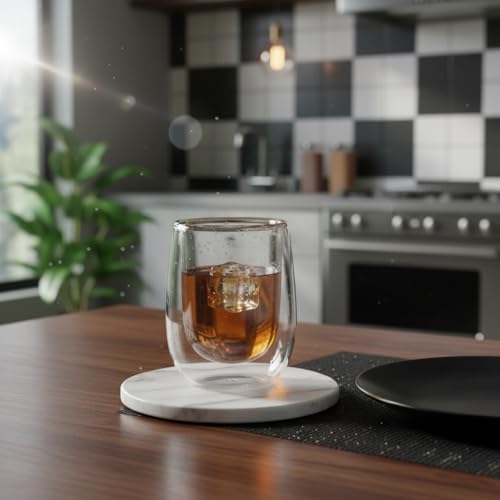 Deconox Çift Cidarlı (Double Wall) Cam Bardak - 250 ml Isıya Dayanıklı Cappuccino, Çay ve Kahve Bardağı - El Yakmayan Modern Tasarım - Görsel 4