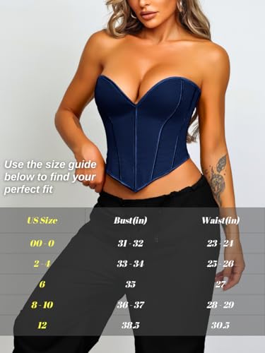 Image of ChiaoLezhee Heart Corset Top For Women, Sexy Concert Outfits Going Out, Strapless Crop Top, Overbust Bustier