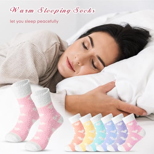 12 Pairs Fuzzy Socks Bulk for Women Warm Fluffy Winter Soft Sleep Slipper Socks for Home Outdoor Christmas4