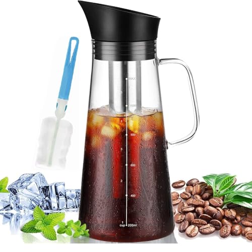 Catálogo para Comprar On-line Cafeteras Coppel del mes. 48 VASA NAMA 1.2L Cafetera Cold Brew, Vidrio de Primera Calidad Tetera Helada, Jarra de Agua de Vidrio con Cepillo de Limpieza, Jarra de Cristal Caliente y Fría con Filtro de Acero...