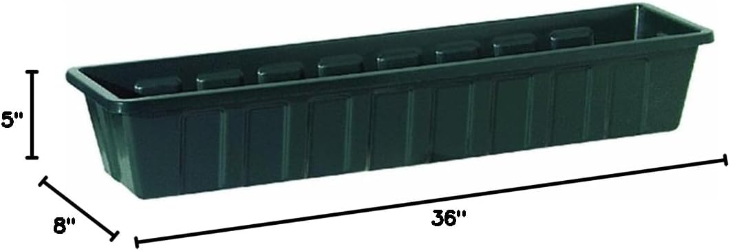 Polly Pro Rectangular Window Box [Set of 2] Color: Dark Green, Size: 5" H x 8" W x 30" D