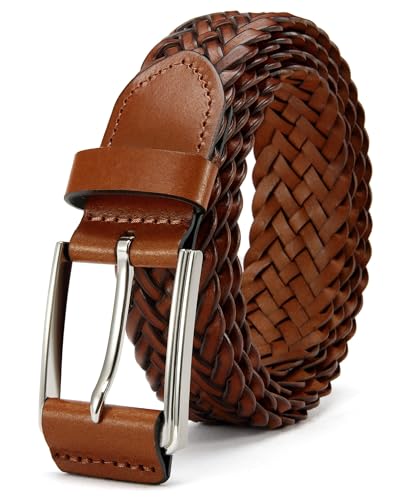 CHAOREN Braided Belts Men Leather - 1 3/8