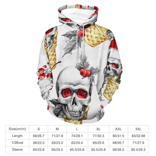 Sweatshirt pull Crâne de Noël unisexe, le cadeau original à manches longues taille S - 2