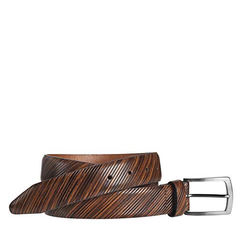 Johnston & Murphy Men's Diagonal-Etched Belt