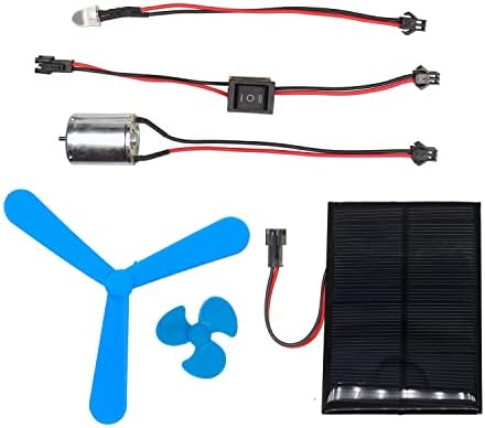 Electronic Spices Combo of 99 x 69 Mini Solar Panel with Dynamo DC Motor, 150mm and 40mm Propeller, DPDT Rocker Switch and 10mm LED Light