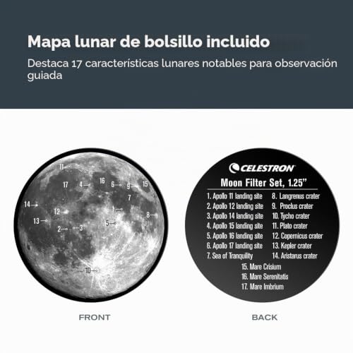 Filtro lunar Celestron 94315 para telescopio de 1,25 con estuche 7