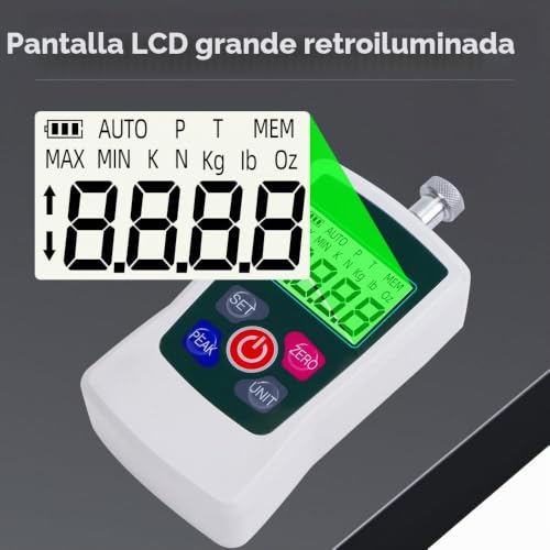 Calibrador de fuerza digital portátil AMF 500N fabricado con sensores de resistencia industrial 6