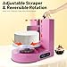 HZOPUTLH Cake Decorating Machine, Cream Spreading Machine with LCD Display, Adjustable Rotation Direction Cake Icing Machine Frost Form Cake Kit for 4-12in Cakes Dessert Shops, Households (Pink)