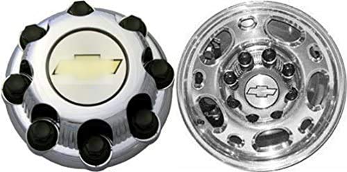 16 Inch OEM Chevy HD 8 Lug Chrome Plated SRW Center Cap Hubcap Wheel Cover, 1999-2010# 5079 15039489 15039488 9597169 and or 9597170 Silverado Avalanche Suburban 2500 3500 Pickup Truck SUV 7.75 