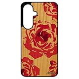 utaupia Coque pour Samsung A17 4G 5G en Bois Silicone Rose Fleur Romantique petale de Etui Rose Floral Tatouage eternelle Smartphone pour Galaxy