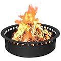 36 inch Fire Pit Ring,Heavy Duty Metal Smokeless Permanent Large Round Insert Firepit for Outdoor Fire Liner Wood Burning Heavy