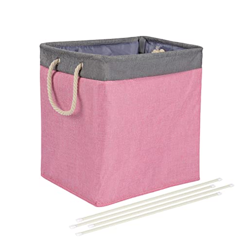 Amazon Basics Foldable Fabric Rectangular Laundry Hamper With Detachable Brackets, Large, Pink #TOP6