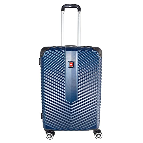 Recopilación de Maletas baratas Top 10. 50 ROYAL SWISS Maleta VERBIER Mediana 24”, para documentar, rígida, expandible, 8 ruedas, candado de seguridad (Azul)