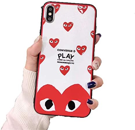 OFJCHPDM 3D Luxury CDG Play Comme Des Garcons Phone Case for iPhone Glossy Phone Cover (2, iPhone xr)