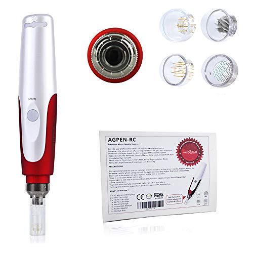 Aufgeld AGPEN Titanium Microneedle Dermapen Derma Stamp Skin Care for Face Facial Wrinkles Hair Loss Stretch Marks Hair Regrowth Micro Needle Professional Microneedling Derma Needling Kit 0.25mm-2.5mm