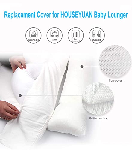 Image of Infant Baby Lounger Replaceable Cover co-Sleeping Newborn Baby Nest Backup Cover Breathable Machine Washable (Off White)