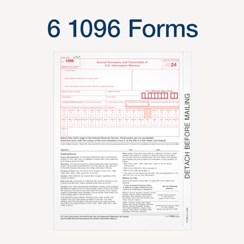 image for Adams 2024 1099 MISC Tax Forms, 4 Part, Laser/Inkjet, 50 Recipients, P