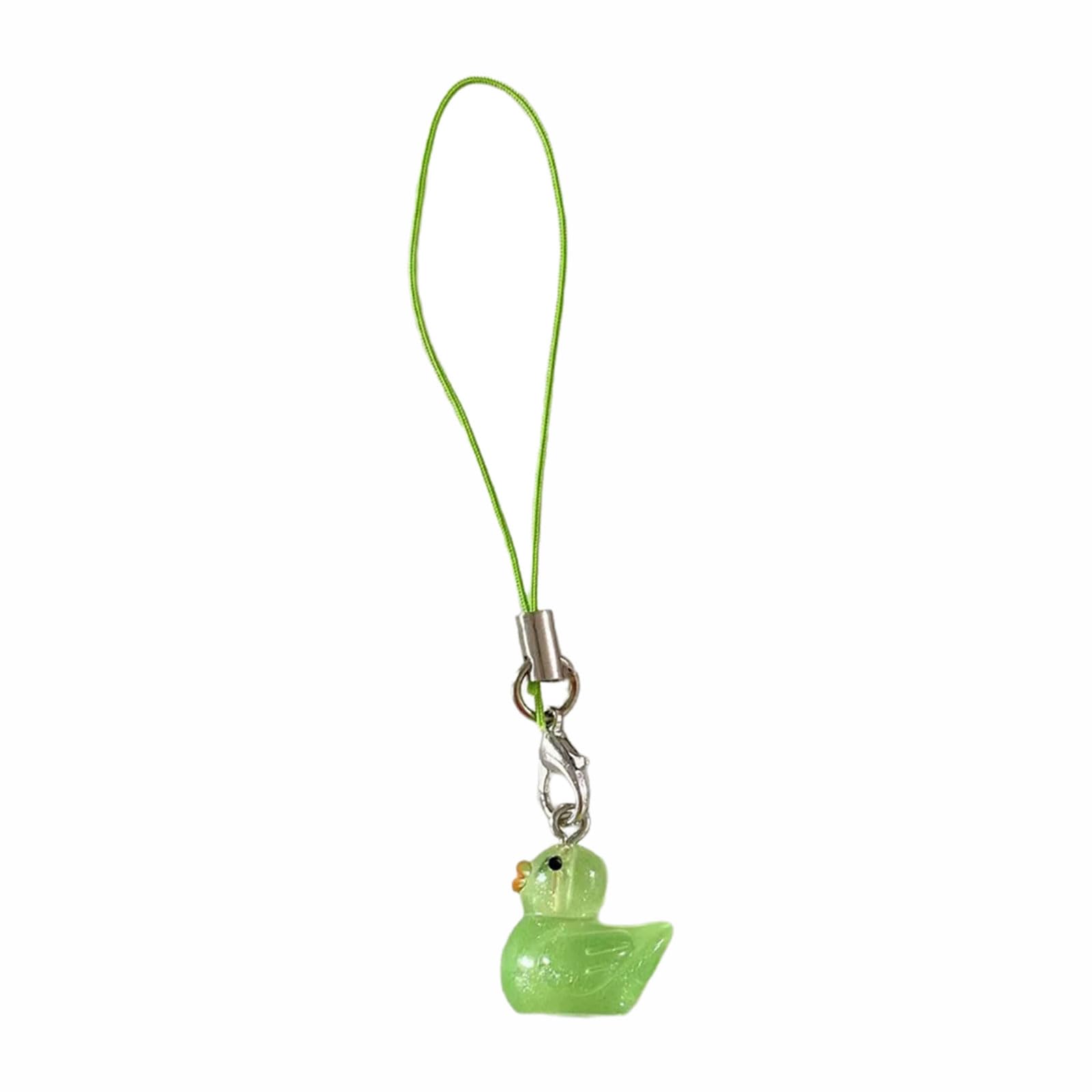 Yjcnelcr Keyrings Key Chains for Ladies Lovely Duck Glow Charm Pendant Keychain Sturdy Acrylic Alloy Multicolor Keychain Gifts for Women Girls