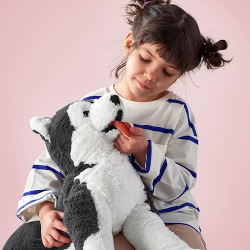 IKEA Plüschtier XXL Husky 70cm Plüschhund Kuscheltier Plüschtier Stofftier - blaugrau-weiß