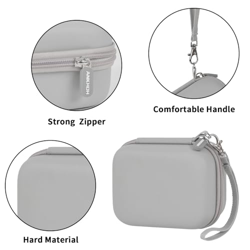 Image of ANKHOH Label Maker Case for Memoking T02 for Phomemo M02 for Nelko, Grey | Mini Pocket Printer Case for Portable Sticker Paper and Daily Carry, Box Only