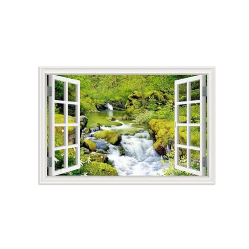 Rivière forêt tableau sur toile pour illuminer une pièce sombre et sans ouverture