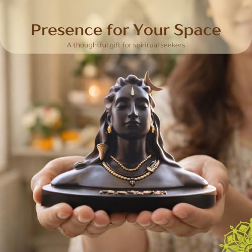 Estatua Adiyogi 4.5 Pulgadas para Auto en Resina Negra miniatura 4