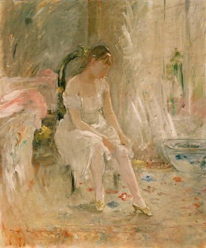Tableaux Peinture sur Toile Berthe Morisot Femme s'habillant Déco Chambre 60x90cm