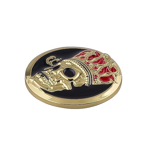 Image of 2pcs Skull Emblem Car Badge Sticker Waterproof Decoration Logo Decals for Car Motorcycle Fridge Computer Door (Gold Black)