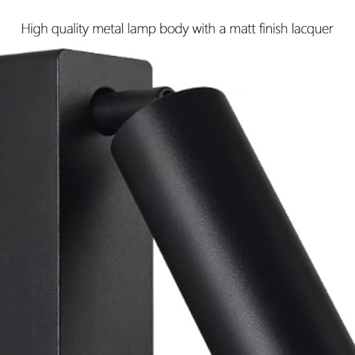 Lámpara de lectura de pared interior para eliminar fatiga visual con giro de 330° negro 5