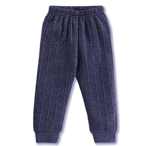 Image of TS LAVI TAVI Kids' Thermal Pajama Set Ribbed Cotton Blend Long Sleeve Top & Pants Unisex Sleepwear for Boys & Girls
