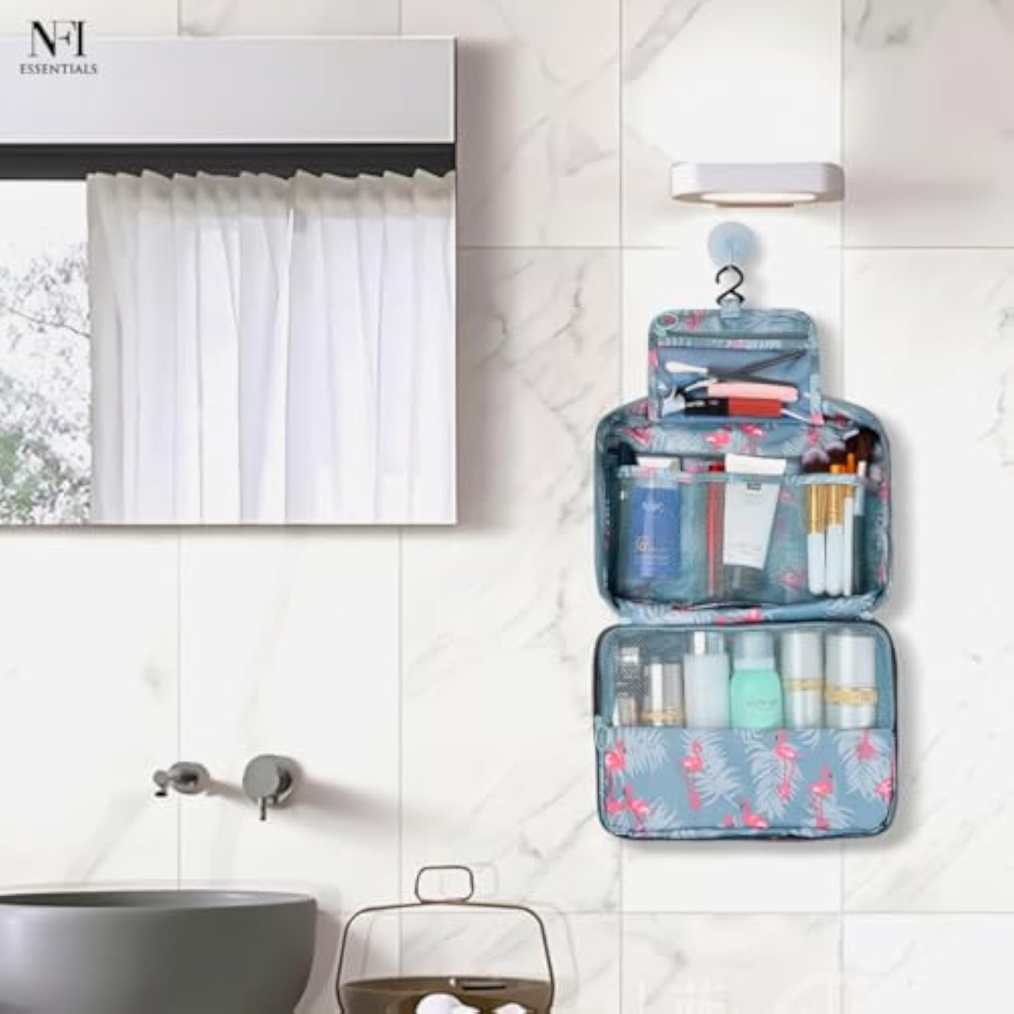 Portable Hanging Travel Toiletry Makeup Pouch for Women