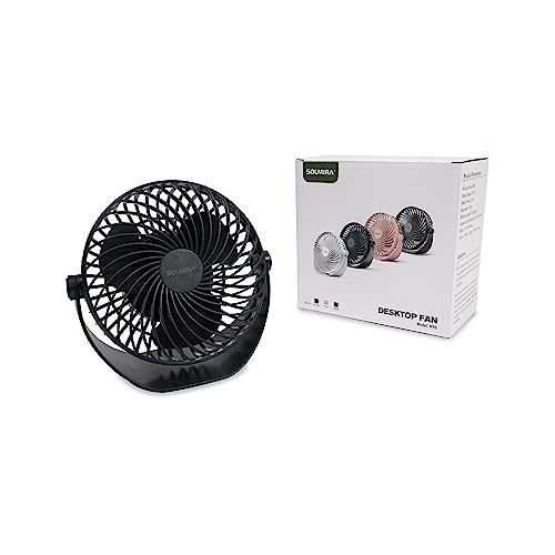 SOLMIRA Ventilador de Escritorio Verde con Batería Recargable USB Tipo C Portatil Inalámbrico, Certificado CE y RoHS