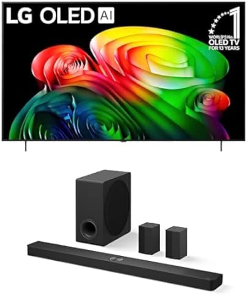 LG 77-Inch Class OLED B6 4K Smart TV (OLED77B6GUA, 2026) Bundle S90TR 7.1.3-Ch Soundbar, Dolby Atmos, Dolby Vision, Wow Orchestra, WOWCAST, Rear Speakers, Wireless Subwoofer