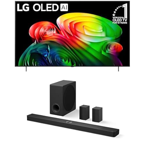 LG 77-Inch Class OLED B6 4K Smart TV (OLED77B6GUA, 2026) Bundle S90TR 7.1.3-Ch Soundbar, Dolby Atmos, Dolby Vision, Wow Orchestra, WOWCAST, Rear Speakers, Wireless Subwoofer