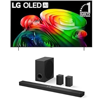 LG 77-Inch Class OLED B6 4K Smart TV (OLED77B6GUA, 2026) Bundle S90TR 7.1.3-Ch Soundbar, Dolby Atmos, Dolby Vision, Wow Orchestra, WOWCAST, Rear Speakers, Wireless Subwoofer