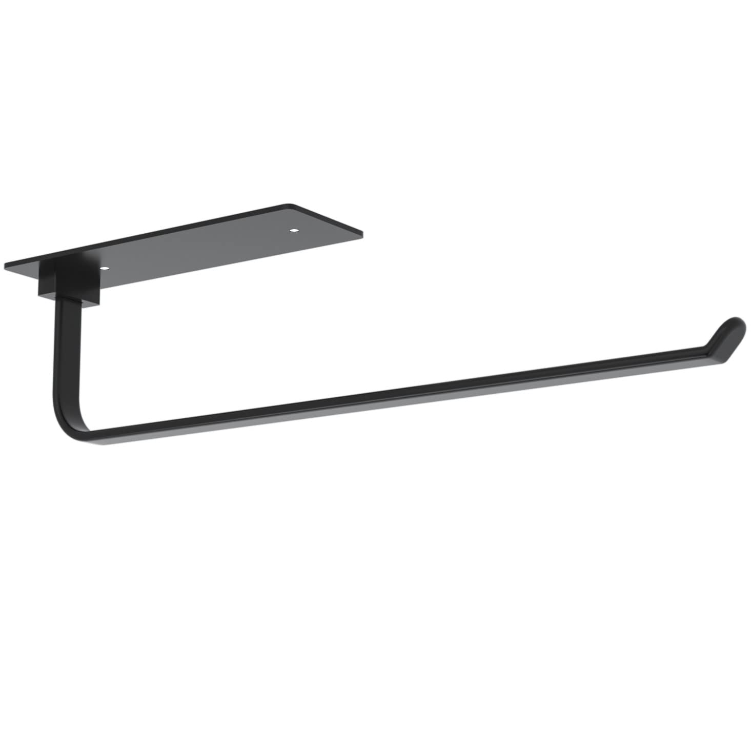 Under Cabinet Paper Towel Holder / Paper Towel Holder Wall Mount，Black Paper Roll Holder for Kitchen Self-Adhesive Under The Sink Towel Rack,Save Space Kitchen Roll Holders Under Cabinet