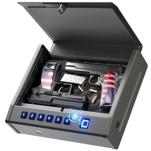 Grimtron Biometric Gun Safe for Handgun – Quick...