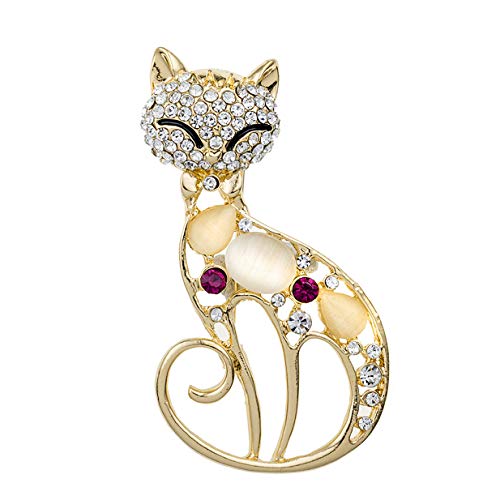 LALANG Women Vintage Black Crystal Cute Cat Brooch Pins Clothing Bag Accessories LALANG Women Vintage Black Crystal Cute Cat Brooch Pins Clothing Bag Accessories