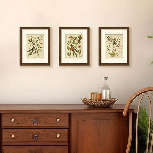 Image of upsimples 8.5x11 Picture Frame, Display Pictures 6x8 with Mat or 8.5x11 Without Mat, Wall Hanging Photo Frame, Brown, 1 Pack