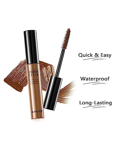 Amiir Eyebrow Gel Mascara Tinted Volumizing Enhance Eye Brow Fill In Sparse Brush Tamp Waterproof Long-Lasting, Auburn Color #TOP1