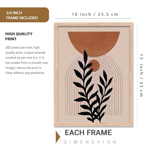 Image of Kalit Kala Decor Boho Painting Wall Art Home Decoration Paintings With Frame For Living Room Bed Room Hotel Wall Decor Digital Reprint Set of 3 (10X13 inch)