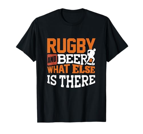 T-shirt de rugby para homem, presente de jogador, t-shirt de rugby, Preto, S