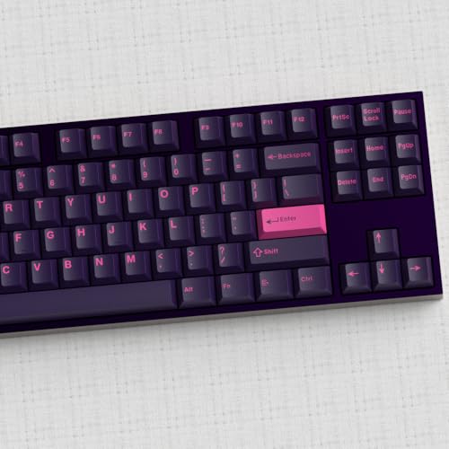 Image of Purple Dye-sub Keycaps, 163 Keys Cherry Profile, Double Shot Keycaps Set, Custom Key caps for MX Switches Mechanical Keyboard(Rhythm)